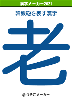 韓銀砲の2021年の漢字メーカー結果