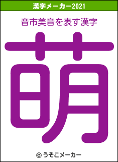 音市美音の2021年の漢字メーカー結果