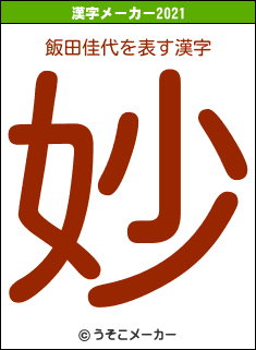 飯田佳代の2021年の漢字メーカー結果