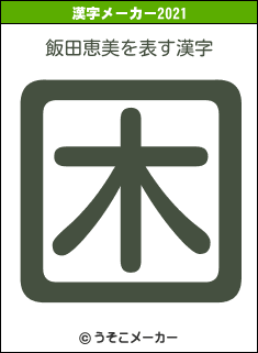 飯田恵美の2021年の漢字メーカー結果