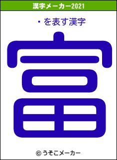 饦の2021年の漢字メーカー結果