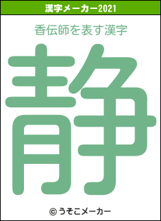 香伝師の2021年の漢字メーカー結果