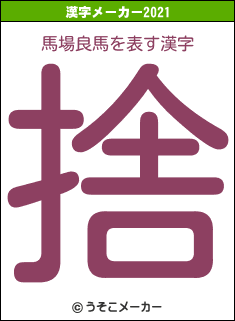 馬場良馬の2021年の漢字メーカー結果