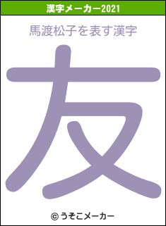 馬渡松子の2021年の漢字メーカー結果