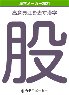 高倉典江の2021年の漢字メーカー結果