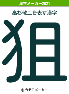 高杉敬二の2021年の漢字メーカー結果