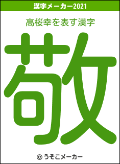 高桜幸の2021年の漢字メーカー結果