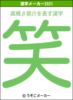 高橋β易介の2021年の漢字メーカー結果