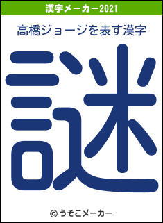 高橋ジョージの2021年の漢字メーカー結果