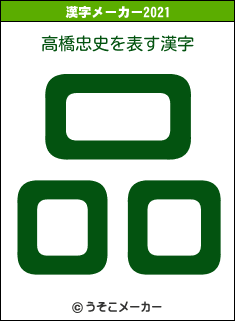 高橋忠史の2021年の漢字メーカー結果