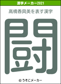 高橋香具美の2021年の漢字メーカー結果