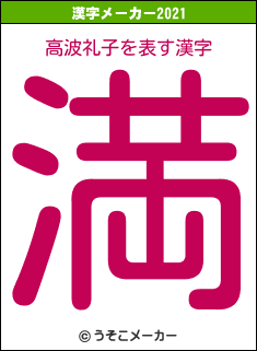 高波礼子の2021年の漢字メーカー結果