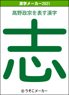 高野政宗の2021年の漢字メーカー結果