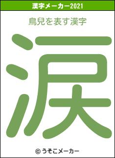 鳥兒の2021年の漢字メーカー結果