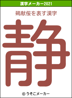 鵐献侫の2021年の漢字メーカー結果