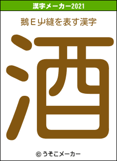 鵝Ε屮縫の2021年の漢字メーカー結果