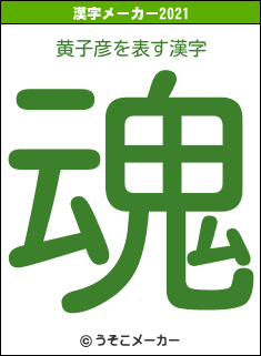 黄子彦の2021年の漢字メーカー結果