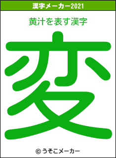 黄汁の2021年の漢字メーカー結果