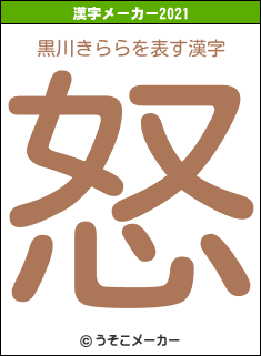 黒川きららの2021年の漢字メーカー結果