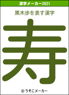 黒木歩の2021年の漢字メーカー結果