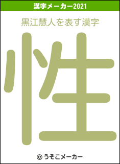 黒江慧人の2021年の漢字メーカー結果