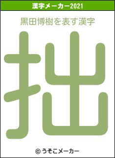 黒田博樹の2021年の漢字メーカー結果