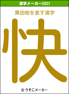 黒田樹の2021年の漢字メーカー結果