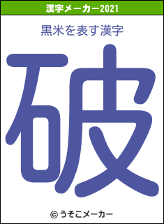 黒米の2021年の漢字メーカー結果