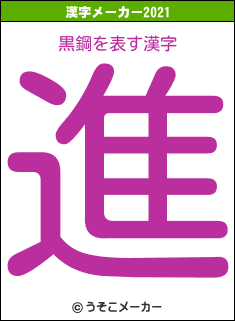 黒鋼の2021年の漢字メーカー結果