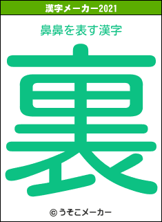 鼻鼻の2021年の漢字メーカー結果