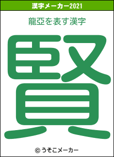 龍亞の2021年の漢字メーカー結果