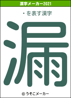 뤤の2021年の漢字メーカー結果