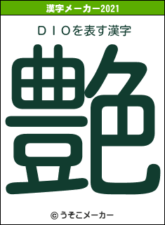 ＤＩＯの2021年の漢字メーカー結果