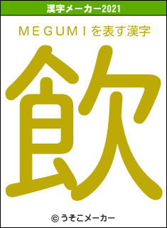 ＭＥＧＵＭＩの2021年の漢字メーカー結果