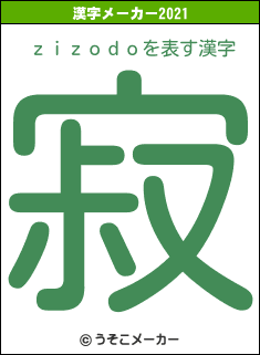 ｚｉｚｏｄｏの2021年の漢字メーカー結果