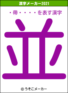 �帶����の2021年の漢字メーカー結果