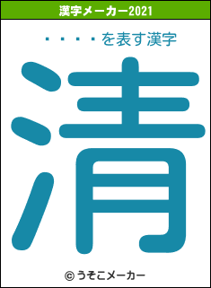 󥫥の2021年の漢字メーカー結果