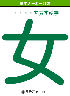 󥸡の2021年の漢字メーカー結果