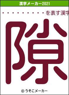 󥻥ȡ󥿥の2021年の漢字メーカー結果