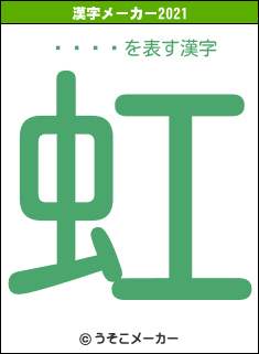 󥻥の2021年の漢字メーカー結果