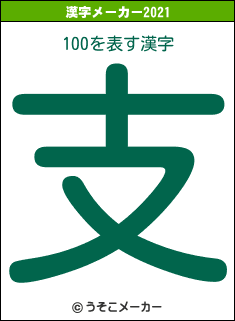 100の2021年の漢字メーカー結果