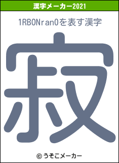 1RBONran0の2021年の漢字メーカー結果