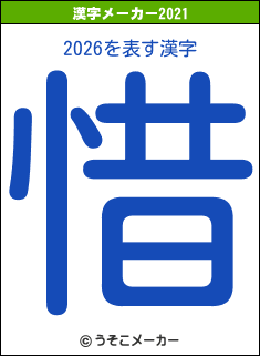 2026の2021年の漢字メーカー結果