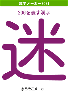 206の2021年の漢字メーカー結果