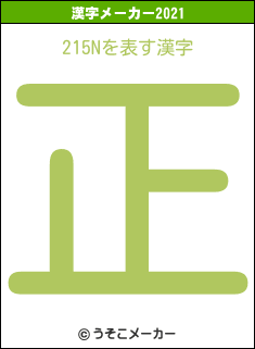 215Nの2021年の漢字メーカー結果