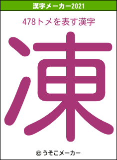 478トメの2021年の漢字メーカー結果