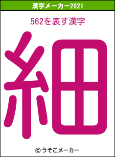 562の2021年の漢字メーカー結果