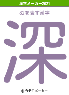 82の2021年の漢字メーカー結果