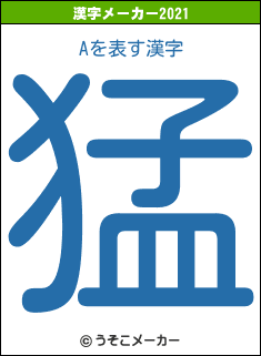 Aの2021年の漢字メーカー結果