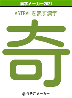 ASTRALの2021年の漢字メーカー結果